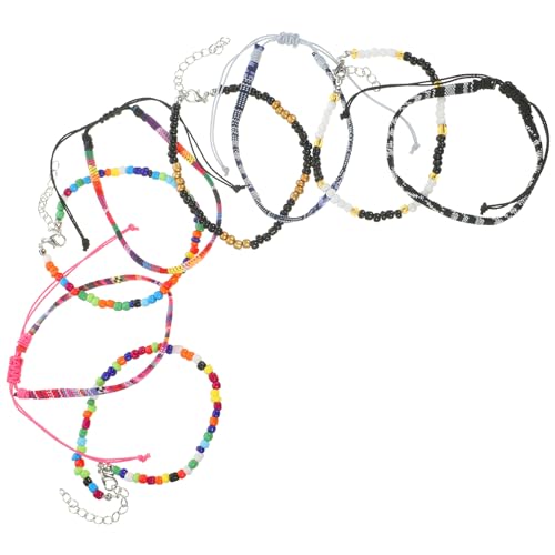 TOPPERFUN 8Stücke Teiliges Fußkettchen für Damen Verstellbare Boho Knöchelkette Farben Minimalistisches Design für Verschiedene Outfits Anlässe von TOPPERFUN