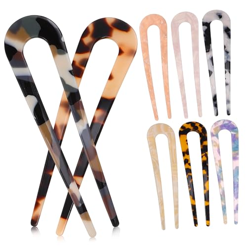 TOPPERFUN 8stücke U-förmige Haarnadeln Aus Acetat Praktische Und Dekorative Haarforken Für Hochstecken Frisuren Leicht Langlebig Haarschmuck Für Damen Vielseitig Für Jeden Anlass von TOPPERFUN