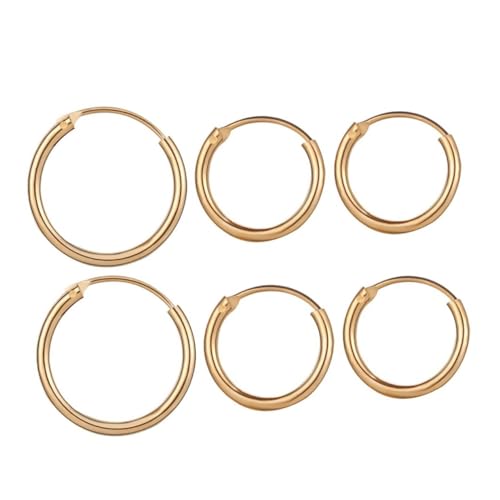 TOPPERFUN 9 Stück Teiliges Metal Ohrstecker und Creolen in Gold Silber Schwarz Einfache Runde Kleine Ohrringe Punk Hiphop Ear Hoops Leicht und Komfortabel für Damen und Herren von TOPPERFUN