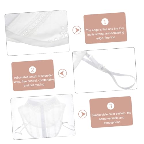 TOPPERFUN Abnehmbare Damen Spitzen blusenkragen aus Baumwolle Weicher Falscher Kragen für Blusen und Tuniken Modischer Einsatz zur Aufwertung von Shirts und Frauenkleidung Vielseitig von TOPPERFUN