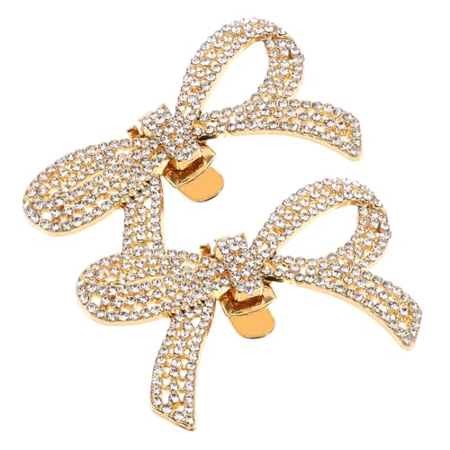 TOPPERFUN Abnehmbare Strass Schuhclips mit Schleife Metall Schuhschnallen für Hochzeit Party Alltag Leichte Langlebige Schuhdekorationen für Damen Mädchen von TOPPERFUN