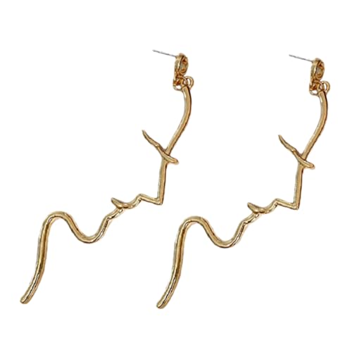 TOPPERFUN Abstrakte Gesichtslinien Ohrringe Damen Leicht Langlebig Modisch Hängend Alloy Schmuck Elegant Für Alltag Party von TOPPERFUN