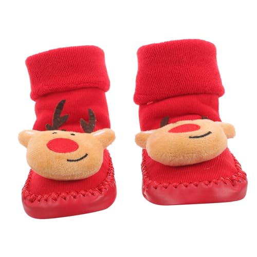 TOPPERFUN Anti Rutsch Schuhe Und Socken Weihnachtssocken Für Rutschfest Für Den Boden Kleinkindsocken Kindersocken Für Mädchen Und Jungen Hausschuhe Für Kleinkinder Zufällige Farbe von TOPPERFUN