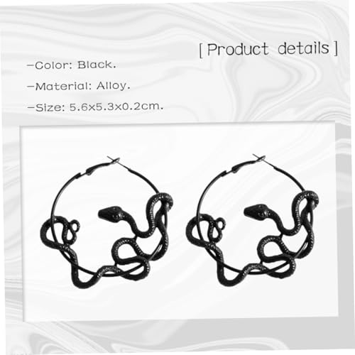 TOPPERFUN Antike Schlangenohrringe Damen Kreative Drachen Ohrstecker Langlebiger Legierung Schwarz Modisch und Ausgefallen für Frauen von TOPPERFUN