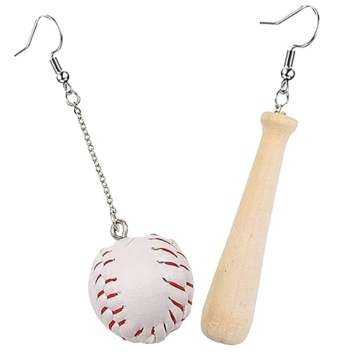 TOPPERFUN Asymmetrische Baseball Bat Ohrringe Ohrringe für Damen Kreative und Leichte für Partys und Alltagsmode von TOPPERFUN