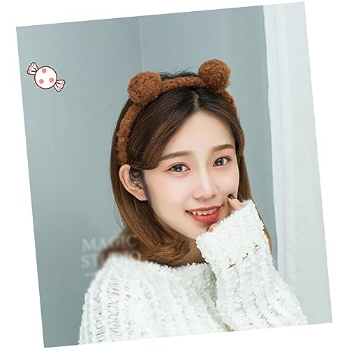 TOPPERFUN Bärenohren Haarreif aus Plüsch für Süßes für Mädchen für Partys Cosplay und Festivals Dunkelbraun Kuscheliger Haarschmuck für Kleine Mädchen von TOPPERFUN