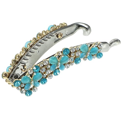 TOPPERFUN Bananen Haarspange mit Strasssteinen für Damen Eleganter Haarclip für Dickes und Modischer Haarschmuck für Partys Festivals und Robust und Komfortabel von TOPPERFUN