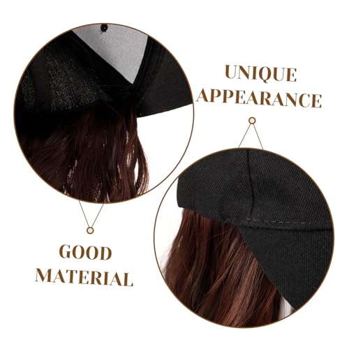 TOPPERFUN Baseball Cap Perücke Damen Hochtemperaturfaser Wellig Lockig Leicht Bequem Für Cosplay Bühne Alltag von TOPPERFUN