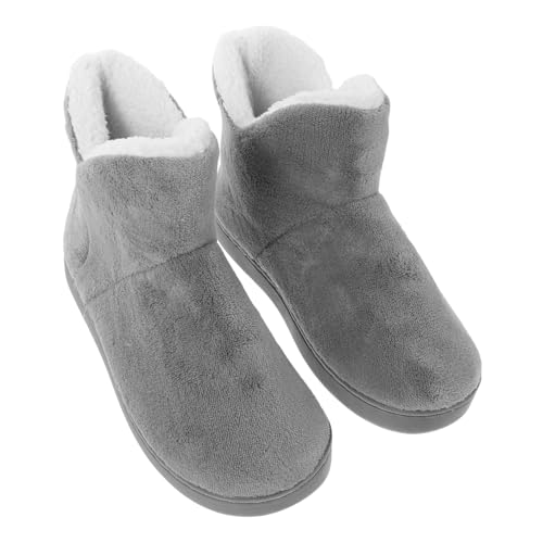 TOPPERFUN Baumwoll Hausschuhe Schlafzimmerschuhe Für Damen Fußwärmer Für Damen Hohe Hausschuhe Hohe Knöchelschuhe Indoor Schuhe Gemütliche Winter von TOPPERFUN