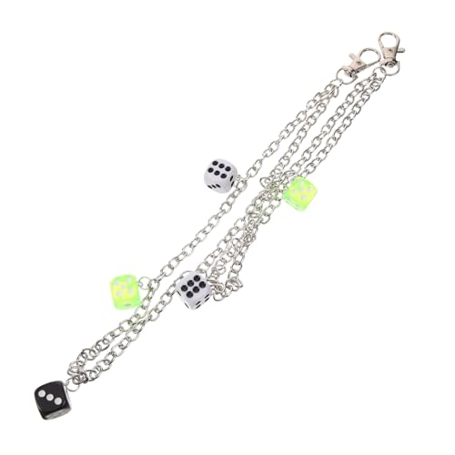 TOPPERFUN Belt Chain mit Würfel Anhänger Dekorative Hosenkette für Männer und Frauen Modisches Accessoire für Jede Gelegenheit als Taschen oder Gürtelkette von TOPPERFUN
