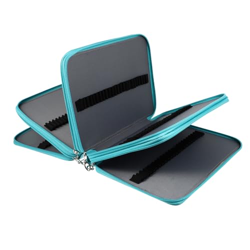 TOPPERFUN Sketch Pencil Bag Große Kapazität Faltbare Stiftetui Für Künstler Und Studenten Blaues Leder Zur Aufbewahrung Von Buntstiften Aquarell Und Ölfarben von TOPPERFUN
