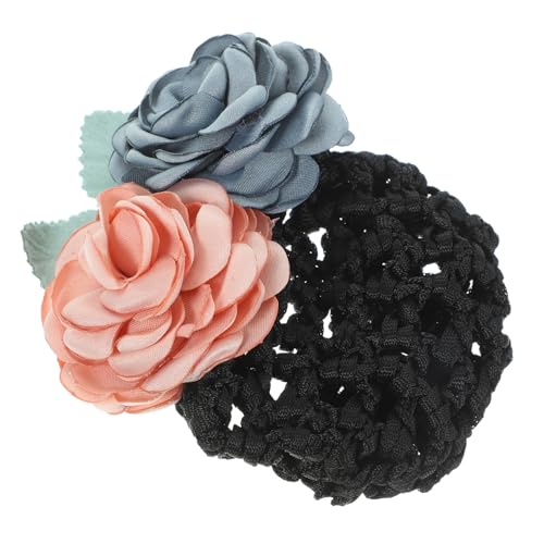 TOPPERFUN Blumen Haarnetz mit Haarclip Langlebiges Haarnetz für Damen Stilvolles Sanftes Material für Dünnes und Dickes Haar Praktisches Haarschmuck Accessoire mit Blumenmuster von TOPPERFUN