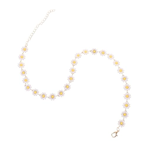 TOPPERFUN Blumen Halskette Damen Aus Edelstahl Modischer Halsschmuck Für Frauen Vintage Kettenanhänger Schmuck Für Besondere Anlässe von TOPPERFUN
