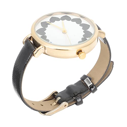 TOPPERFUN Dekorative Damen Armbanduhr mit Blumenmuster Klassische Uhr mit Feinem Lederarmband Analog Uhr für Büro und Alltag von TOPPERFUN