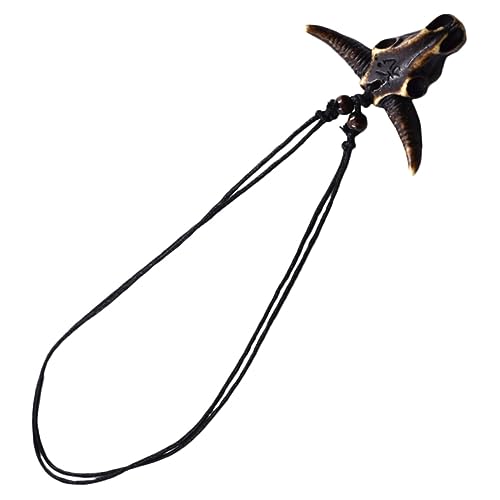 TOPPERFUN Harz Halskette mit Ochsen Anhänger Handgemachte Party Dekorationskette für Frauen und Männer Farbenfroher Schmuck für Festivals und Besondere Anlässe von TOPPERFUN