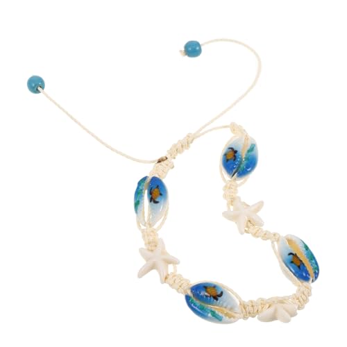 TOPPERFUN Bohemian Muschelarmband mit Schildkröten Design Verstellbares Geflochtenes Handgelenksarmband für Frauen Vielseitig als Armband Fußkettchen oder Halskette Tragbar für Sommer Am von TOPPERFUN