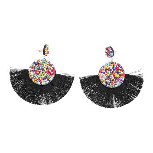 TOPPERFUN Bohemian Tassel Ohrringe Damen Retro Beaded Dangle Statement Accessoires für Alltag und Festtage Modische Tropfen Ohrringe Auffällige Ethno Mode für Frauen und Mädchen von TOPPERFUN