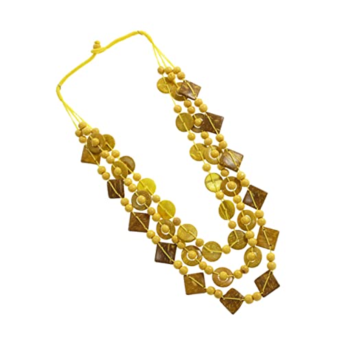 TOPPERFUN Boho Halskette Damen Handgefertigt mit Natürlichen Kokosnuss Schalen und Holzperlen Modische Bunte Perlenkette für Strand und Alltag Eleganter Schmuck für Frauen von TOPPERFUN