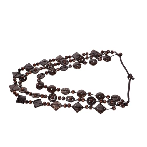 TOPPERFUN Boho Kokosnussschale Halskette für Damen Handgefertigte Vintage Perlenkette Mehrschichtige Retro Schmuck für Strand und Freizeit Einzigartiger Bohemian Stil für Warme von TOPPERFUN