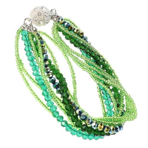 TOPPERFUN Boho Mehrschichtiges Armband mit Glitzerperlen Funkelnde Damenarmbänder für Strand Sommer Partys und Hochzeiten Elegantes Modeschmuckstück mit Kristallen und Rhinestones von TOPPERFUN