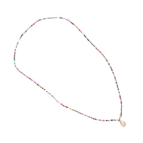 TOPPERFUN Boho Perlen Halskette Damen Bunte Beaded Neck Chain Modischer Clavicle Schmuck für Alltag Party Büro Leicht Elegant Vielseitig Kombinierbar von TOPPERFUN