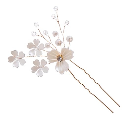 TOPPERFUN Braut Haarnadel mit Perlen und Blumen Leichtes Haarschmuck Accessoire für Damen für Hochzeiten und Festliche Anlässe Vielseitig für Verschiedene Frisuren Geeignet von TOPPERFUN