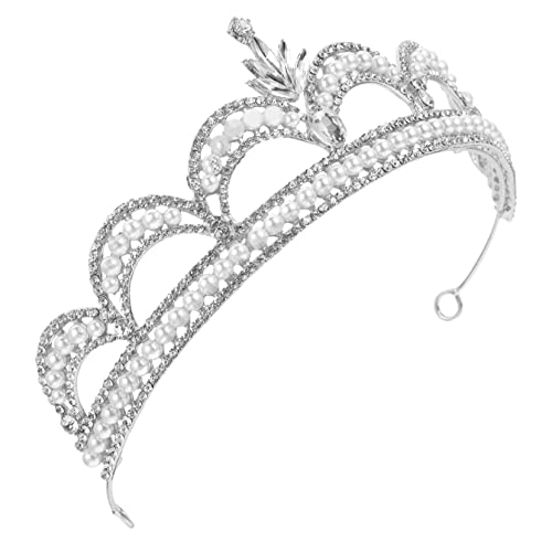 TOPPERFUN Braut Tiara mit Strass Silberner Haarschmuck für Hochzeit und Geburtstag Glänzende Haarreif für Prinzessin Look Vielseitiges Accessoire für Festliche Anlässe von TOPPERFUN