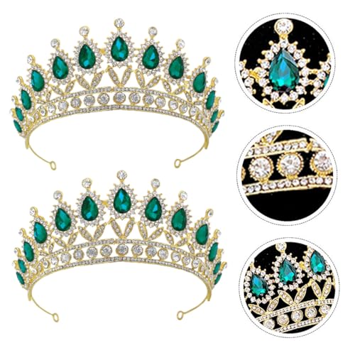 TOPPERFUN Brautkrone Grün mit Kristallsteinen Charmantes Haarschmuck Accessoire Langlebiges Tiara Design für Hochzeit Geburtstag Party und Festliche Anlässe von TOPPERFUN