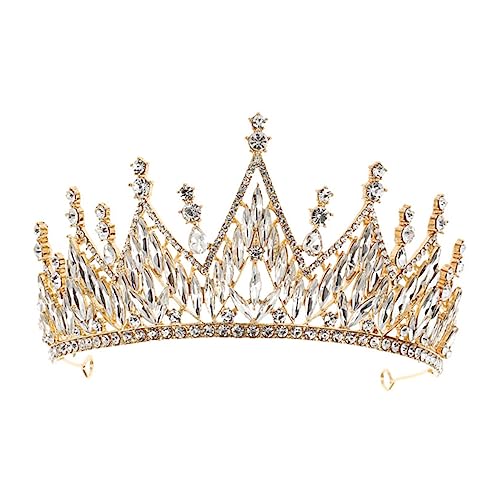 TOPPERFUN Brautkrone Haarschmuck Tiara Stirnband aus Goldfarbenem Legierung mit Funkelnden Strasssteinen Modisches Accessoire für Hochzeit Fest und Prinzessin Kostüm Damen Haarschmuck TOPPERFUN Brautkrone Haarschmuck Tiara Stirnband aus Goldfarbenem Legierung mit Funkelnden Strasssteinen Modisches Accessoire für Hochzeit Fest und Prinzessin Kostüm Damen Haarschmuck von TOPPERFUN