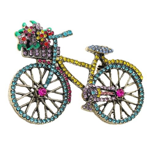 TOPPERFUN Brosche Pin Fahrradform mit Strass für Damen Vintage Kleidung Accessoire Verzieren von Kleidern Taschen und Schals Robuste und Langlebige Brosche von TOPPERFUN