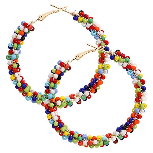 TOPPERFUN Bunte Boho Anhänger Ohrringe Damen Perlen Beaded Hoops Ethnische Ohrschmuck Trendige Lange Ohrringe für Alltag und Festival TOPPERFUN Bunte Boho Anhänger Ohrringe Damen Perlen Beaded Hoops Ethnische Ohrschmuck Trendige Lange Ohrringe für Alltag und Festival von TOPPERFUN