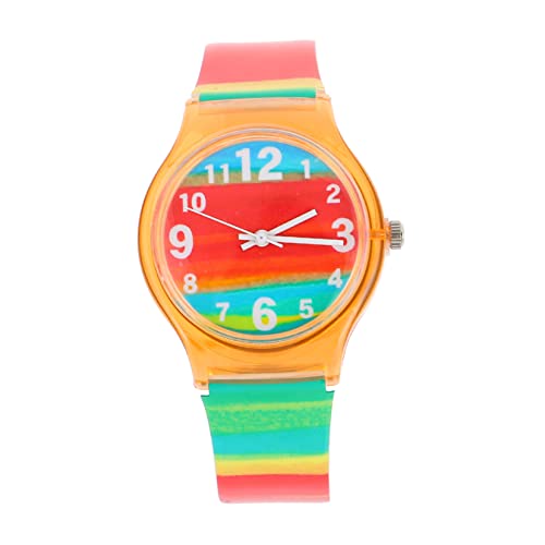 TOPPERFUN Bunte Silikon Quarz Armbanduhr für Studenten Stilvolle Regenbogen Uhr für Jungen Perfektes für Jugendliche Uhr von TOPPERFUN