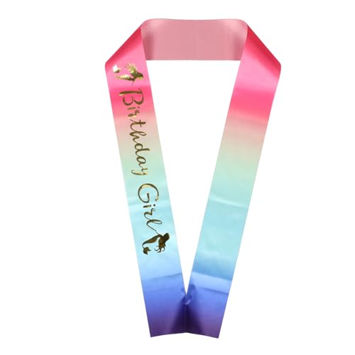 TOPPERFUN Geburtstags Schärpe Für Mädchen Partygeschenke Satin Schärpe Geburtstagsdeko Für Kleinkinder Zum Geburtstag Geburtstagsoutfit Zubehör von TOPPERFUN