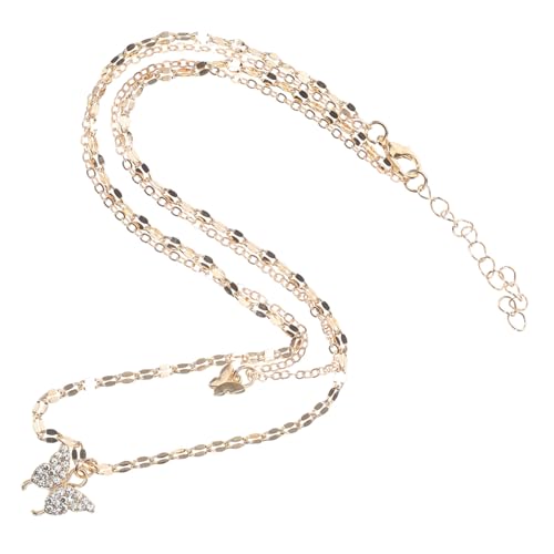 TOPPERFUN Butterfly Pendant Necklace für Damen und Leichte Halskette mit Verstellbarem Design für Einzigartiger Doppelter Stil Hautfreundliches Material von TOPPERFUN