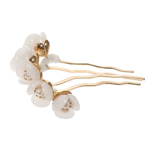 TOPPERFUN Chinesische Haarnadel Blumen Haarschmuck Für Frauen Traditioneller Haarstab Mit Blütenblatt Design Antike Perlen Haarnadel Für Hochzeiten Und Cosplay von TOPPERFUN