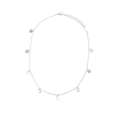 TOPPERFUN Choker Halskette Damen Rundscheibe Clavicle Chain Schmuck für Frauen und Mädchen von TOPPERFUN