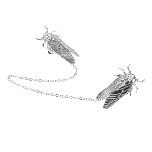 TOPPERFUN Cicada Brosche für Damen und Herren Retro Anstecker mit Kette für Kleidung Accessoires Einzigartiges Design Stilvolles Outfit Highlight von TOPPERFUN