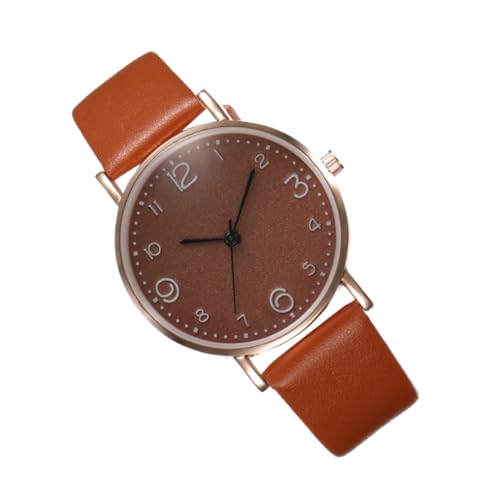 TOPPERFUN Damen Armbanduhr Quarz Uhr für Modebewusste Frauen Casual Studentenuhr Braun Atmungsaktives Armband für Hohen Zeitloses Design für von TOPPERFUN