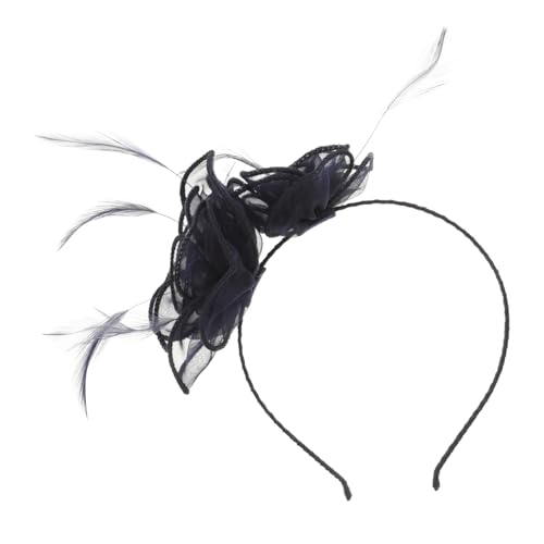 TOPPERFUN Damen Fascinator Hut in Atemberaubendem Blau Hochzeits und Accessoire mit Blumen und Netz für Besondere Anlässe und Teepartys von TOPPERFUN