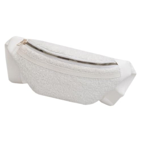 TOPPERFUN Damen Gürteltasche Plüsch Hüfttasche für Laufen Reisen Verstellbarer Schultergurt Vielseitig Tragbar Elegant im Design von TOPPERFUN