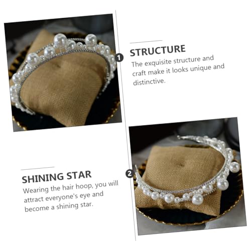TOPPERFUN Damen Haarband mit Perlenbesatz Modisches Leichtes Stirnband für Hochzeit Party und Festliche Anlässe Feines Schmuck Haarreifen für Stilbewusste Frauen von TOPPERFUN