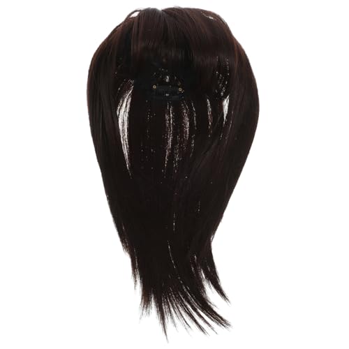 TOPPERFUN Damen Haarteil Clip Haar Topper für Dünner Werdendes Haar Tiefbraun Unsichtbare Haarverlängerung für Mehr Volumen Einfach Anzubringen Vielseitig Stylbar von TOPPERFUN