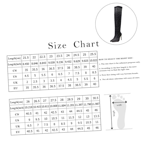 TOPPERFUN Damen High heel Boots mit Zuspitzter Zehenpartie und Funkelnden Strasssteinen Elegante Schwarze Stiefeletten für Alltag und Party Bequemer Sitz Vielseitig Kombinierbar von TOPPERFUN