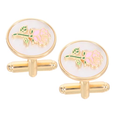 TOPPERFUN Damen Manschettenknöpfe Rosendesign Französische Manschettenknöpfe für Hemden Vielseitige Schmuckstücke für Hochzeit Business und Alltag von TOPPERFUN