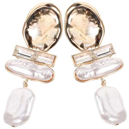 TOPPERFUN Damen Ohrstecker mit Perlenanhänger Modische Leichte Ohrschmuck Eleganter Ohrschmuck für Frauen Vielseitig Kombinierbar zu Valentinstag und Besonderen Anlässen von TOPPERFUN