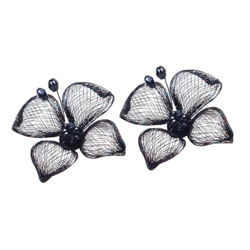 TOPPERFUN Damen Schuhschnalle aus Metall mit Blumen Schmetterlingsdesign Langlebige Schuhdekoration für Pumps und High Heels für Partys und Festliche Anlässe Schwarz von TOPPERFUN