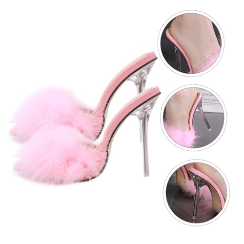 TOPPERFUN Damen Spitz Zehen Sandalen Sommer Slipper Komfortabel Elegant Hoher Absatz Römisch Stil von TOPPERFUN