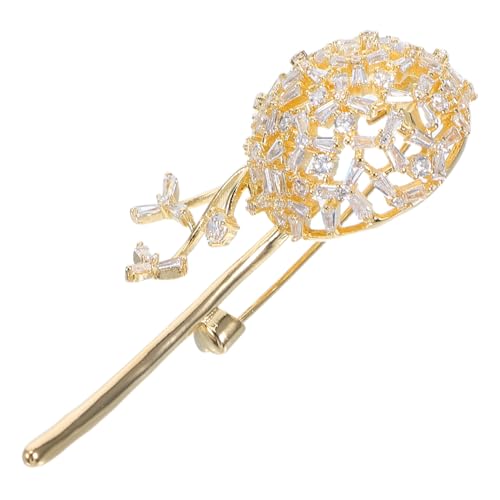 TOPPERFUN Dandelion Brosche mit Zirkonia Dekorative Anstecknadel für Jacken für Formelle und Anlässe mit Rutschfester Funktion für Sicheren Halt von TOPPERFUN