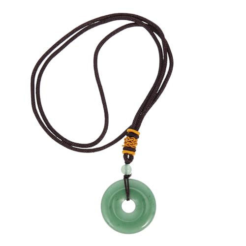 TOPPERFUN Dekorative Steinkette mit Grünem Aventurin Kristallanhänger Natürliche Edelstein Halskette als Modische Pulloverkette Elegantes Schmuckstück für Damen und Herren von TOPPERFUN