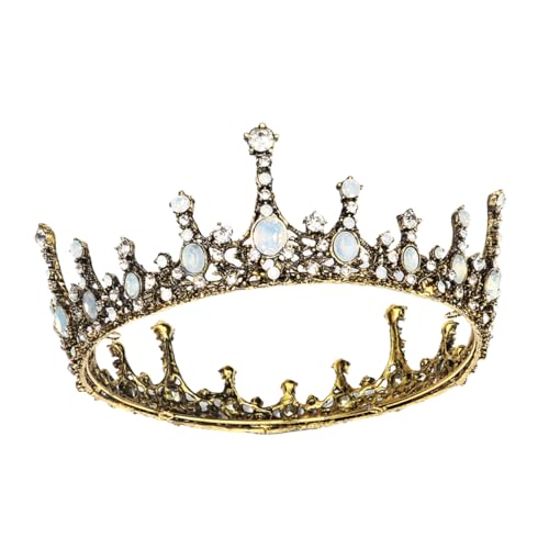 TOPPERFUN Delikate Brautkrone Barock Stil Hochzeit Haarschmuck Damen Vollrunde Tiara Accessoire für Brautfest Feier von TOPPERFUN